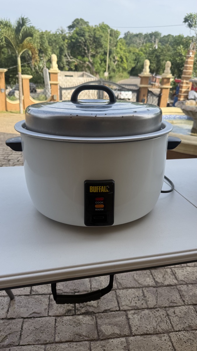 Buffalo electric rice cooker available for party rental from Weekendaz in Jamaica