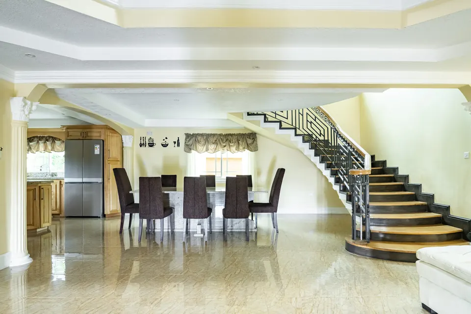 Another Angle of the Main Living Area with the Staircase leading to the second floor.
